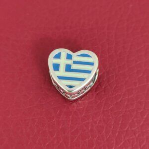 Pandora Greece Flag Dangle Charm Greece Country Exclusive Pendant S925 ALE